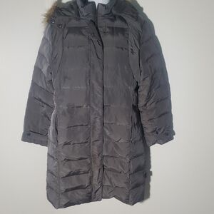 Calvin Klein Winter Puffer Jacket Gray Size M 80% Duck Down 20% Waterfowl Coat